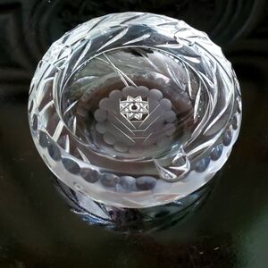 Exquisite 5" Highend 2lb 6oz Solid Hand Cut Leaded Crystal Ashtray Cigar Rest